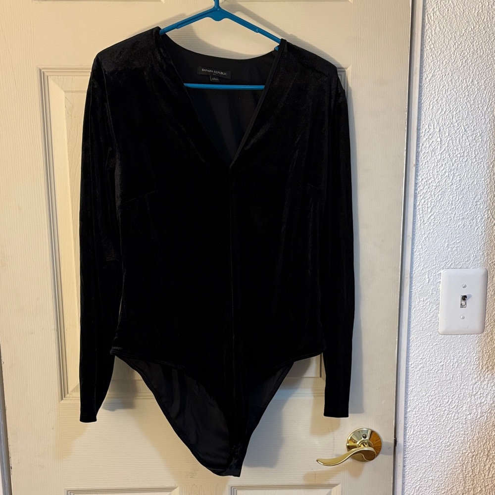 Banana Republic Black Velvet Bodysuit